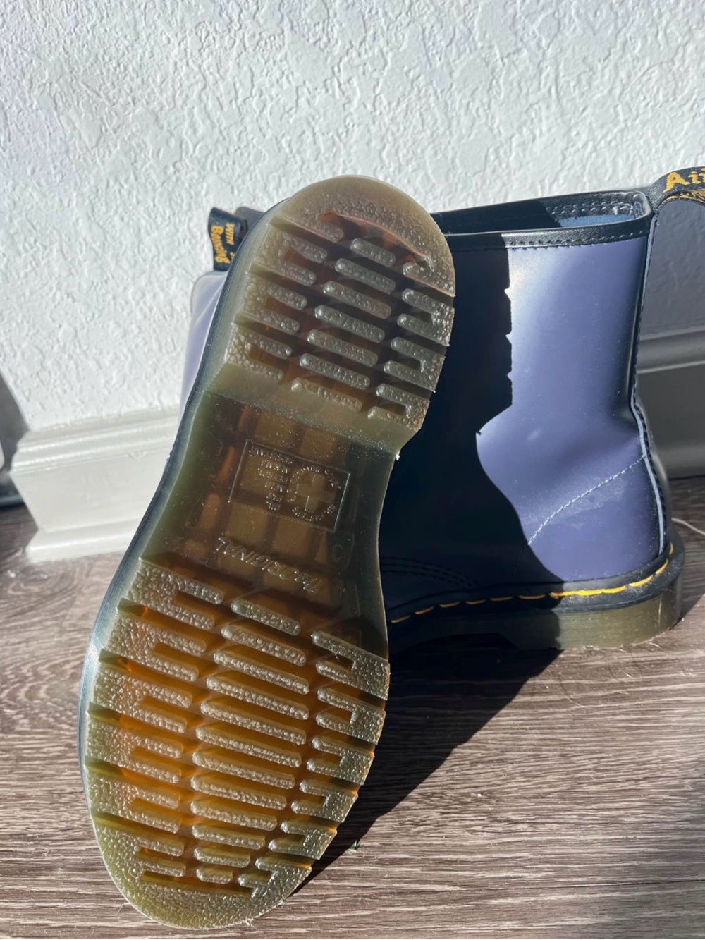 Indigo Lace-Up Dr. Martens with Yellow Stitching - Picture 3 of 4